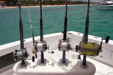 fishing rods on boat in punta cana